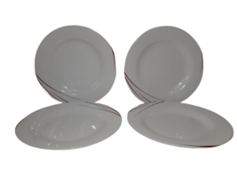 Arcoroc Domitille  Dinner Plates, 9.5&quot; France, White Glass, Set of 4, Re... - $19.40