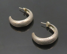 SILPADA 925 Sterling Silver - Vintage Shiny Hammered J-Hoop Earrings - EG9487 - $69.38