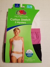 Fruit of the Loom Cotton Stretch Hipsters (3) Pack  Sizes  9 NIP - $14.99