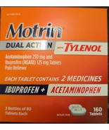 Motrin Dual Action with Tylenol 2 Bottles of 80 each - 160 Tablets (Exp:... - $296.95 MXN