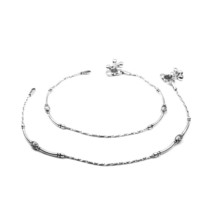 Ethnic Style Oxidized Sterling Silver Ankle chain Anklets for Women 10&quot; - £31.47 GBP