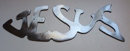 Jesus Fish Symbol Silver/Polished Steel 10&quot; x 4&quot; - £11.24 GBP