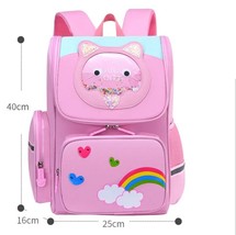 2021 Shiny Cat Printing Kids Schoolbags Nylon Fabric Children Backpack Lovely Tr - £155.71 GBP