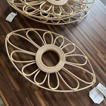 Wicker Rattan Straw Woven Oval Floral Round Wall Decor Seeing Motif 5 Ava - £9.14 GBP