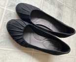 Dexflex Comfort Sz 8 Wedge High Heel Black Faux Suede Slip On Shoes 2 1/... - $27.72