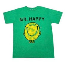 Mr Happy Green Funny T-Shirt Men&#39;s Small - £11.01 GBP