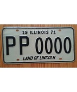 Vintage 1971 Land of Lincoln Black on White ILLINOIS Automobile License ... - £9.34 GBP