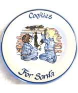 Louisville Stoneware Cookies For Santa Plate Hanging Stockings Made Kent... - $38.47 CAD