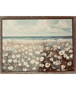 Boho Beach Coastal Floral Wall Picture Flower Daisy Flowers by Sea 16&quot; x... - €20,54 EUR