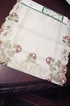 Floral red/pink, table runner, 16x54, OFF WHITE/CREAM, NEW[10] - £18.60 GBP