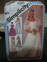 Vintage Simplicity 6241 Bride &amp; Bridesmaid Dresses Pattern - Size 8 - $7.47