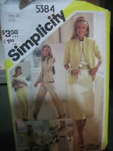 Simplicity 5384 Misses Skirt, Pants, Blouse & Lined Jacket Pattern - Size 10 - $7.30
