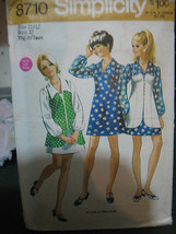 Simplicity 8710 Junior Teen Mini-Dress & Vest Pattern - Size 11/12 Bust 32 - $12.60