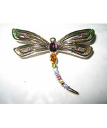 Gorgeous Crystal Studded and Enamel Dragonfly Pin - £13.48 GBP