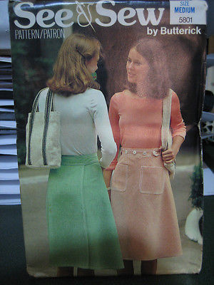 Vintage Butterick See & Sew 5801 Misses Skirt Pattern - Size Medium - $6.75