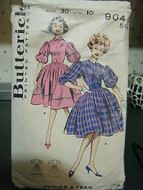 Vintage Butterick 9044 Teen Size Dress Pattern - Size 10 Teen Bust 30 - £9.91 GBP