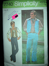 Vintage Simplicity #7740 Men&#39;s Vest &amp; Pants Pattern - Size 38 - £8.90 GBP