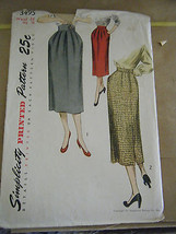 Vintage 1950&#39;s Simplicity 3495 Misses Skirts Pattern - Waist 24 Hip 33 - $14.06