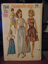 Vintage Simplicity 7541 Misses Dress in 2 Lengths Pattern - Size 10 Bust... - $17.88
