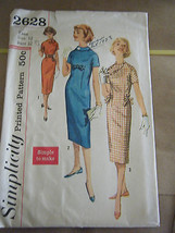 Vintage 1950&#39;s Simplicity 2628 Teen Girl Dresses Pattern - Size 12 Bust 32 - $12.60