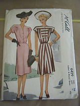 Vintage 1940's McCall 6429 Misses Dresses Pattern - Size 16 Bust 34 - £27.25 GBP