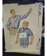 Vintage McCall&#39;s 4866 Men&#39;s Shirt Pattern - Size M (15-15 1/2) - £8.01 GBP