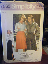 Vintage Simplicity 7563 Misses Skirt in 2 Lengths &amp; Pantskirt Pattern - Size 10 - £4.96 GBP