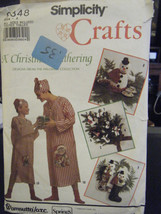 Simplicity 9348 Tree Skirt, Ornaments, Snowman, Stocking, Nightshirt Pattern - $8.27