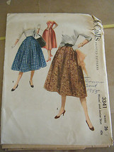 Vintage 1950&#39;s McCall&#39;s 3341 Misses Skirts Pattern - Waist 26 - $16.24