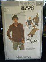 Simplicity 8798 Men&#39;s Pullover Top Pattern - Chest Size 40 &amp; 42 - £6.46 GBP