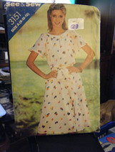 Vintage Butterick See &amp; Sew 3151 Misses Dress &amp; Belt Pattern - Sizes 8/1... - $10.11