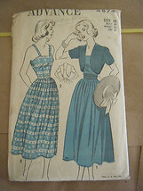 Vintage 1940&#39;s Advance 4874 Misses Sundress &amp; Bolero Pattern - Size 10 Bust 29 - £15.43 GBP
