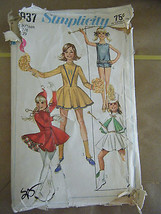Simplicity 7937 Cheerleader/Skating/Majorette Costume Pattern - Size 7/8 Bust 29 - $12.04