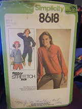 Vintage Simplicity 8618 Misses Pullover Tops Pattern - Sizes 8 &amp; 10 - £4.37 GBP