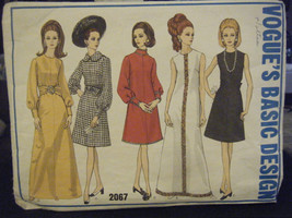 Vogue Basic Design 2067 Misses A-Line Dress in 2 Lengths - Size 8 Bust 31 1/2 - $17.88