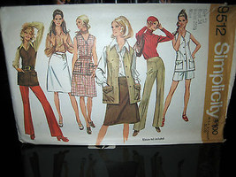 Vintage Simplicity #9512 Misses Pants/Shorts/Vest./Skirt Pattern - Size 12 - £8.38 GBP
