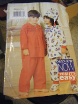 Butterick See & Sew 3744 Kid's Pajamas, Hat & Booties Pattern - Size XS/S/M/L - $6.31
