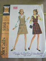 Vintage McCall&#39;s 9368 Jumper in 2 Versions &amp; Shirt Pattern - Size 10 Bust 32 1/2 - £9.03 GBP
