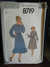 Vintage Simplicity 8719 Misses Dress &amp; Tie Belt Pattern - Size 14 Bust 36 - £7.32 GBP