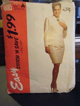 McCall's Stitch'n Save 6085 Misses Unlined Jacket & Skirt Pattern - Sz 6/8/10/12 - $6.31