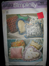 Vintage Simplicity #6483 Throw Pillows Pattern - 14&quot;, 15&quot; &amp; 16&quot; - £6.53 GBP