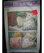 Vintage Simplicity #6483 Throw Pillows Pattern - 14&quot;, 15&quot; &amp; 16&quot; - £6.66 GBP