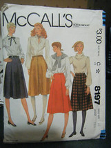 McCall's 8197 Misses Skirt Pattern - Size 12 Waist 26 1/2 - £5.66 GBP