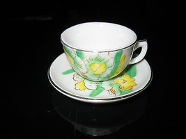 Vintage Hand Painted Mini March Daffodils Cup &amp; Saucer Set - Made in Japan - £13.47 GBP