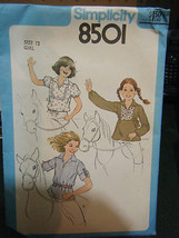 Simplicity 8501 Girl's Top Pattern - Size 12 - $10.32