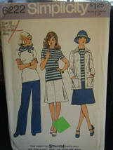 Vintage Simplicity 6222 Unlined Jacket, Top, Skirt & Pants Pattern - Size 10 - $9.00