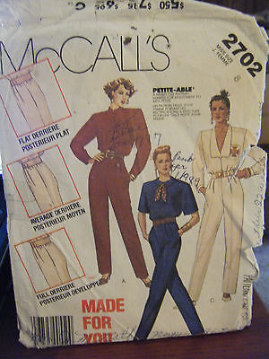 Primary image for Vintage McCall's 2702 Misses Jumpsuit Pattern - Size 8