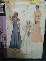 Vintage McCall&#39;s 3770 Misses Bride &amp; Bridesmaid Dresses Pattern - Size 9 Bust 32 - £7.08 GBP