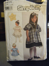 Simplicity 8405 Girl's Dress & Lined Vest Pattern - Size 3/4/5 - £5.10 GBP