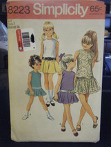 Simplicity 8223 Girl&#39;s Dress w/2 Skirts Pattern - Size 7 Chest 26 - $12.47